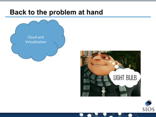 Back to the problem at hand 
Cloud and Virtualization  