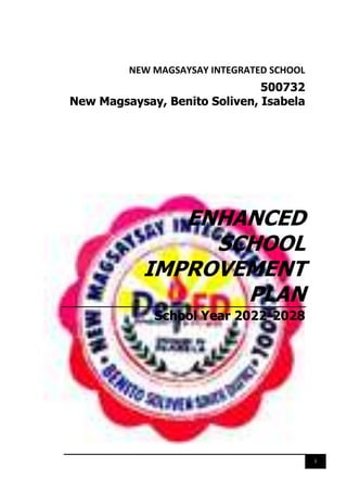 i
NEW MAGSAYSAY INTEGRATED SCHOOL
500732
New Magsaysay, Benito Soliven, Isabela
ENHANCED
SCHOOL
IMPROVEMENT
PLAN
School Year 2022-2028
 