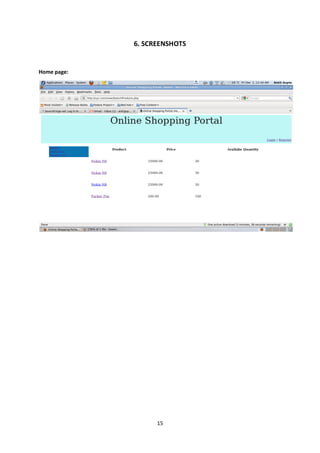 15
6. SCREENSHOTS
Home page:
 