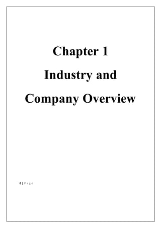 6 | P a g e
Chapter 1
Industry and
Company Overview
 