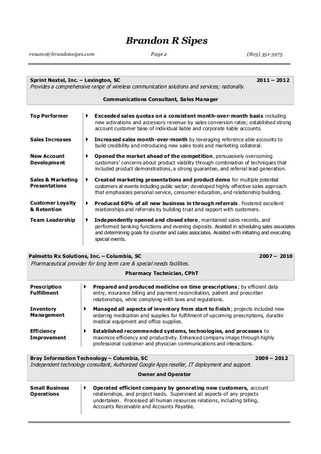 wireless consultant resumes