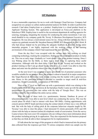 Internship Summary In Cloud Computing | PDF