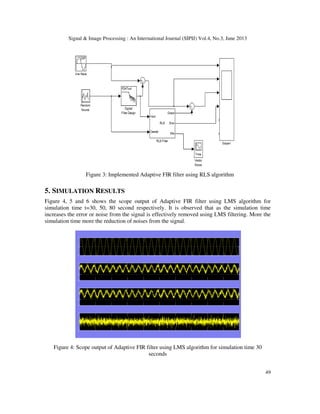PERFORMANCE ANALYIS OF LMS ADAPTIVE FIR FILTER AND RLS ADAPTIVE FIR ...