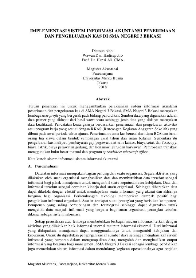 Si Pi Uts Wawan Dwi Hadisaputro Hapzi Ali Implementasi Sistem Inf