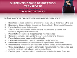 SUPERINTENDENCIA DE PUERTOS Y
               TRANSPORTE
                  www.supertransporte.gov.co
                    C...