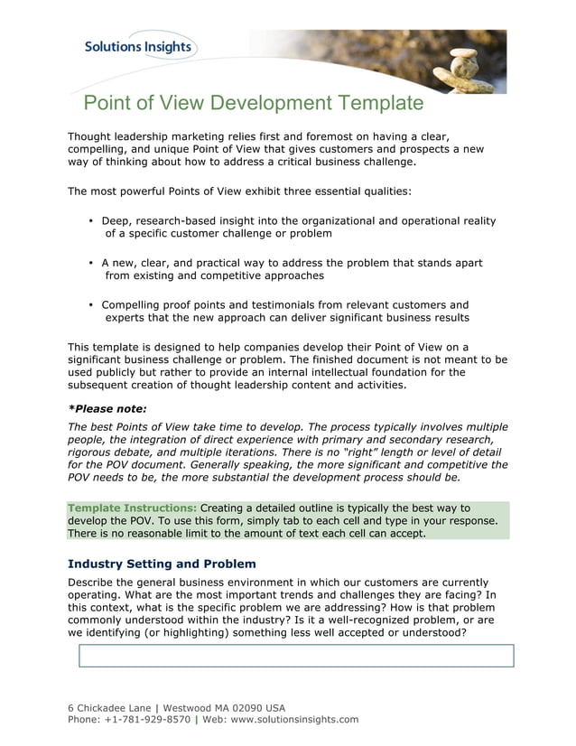 Developing a Clear Point of View PDF