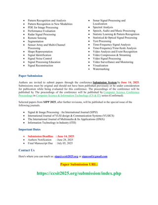 13th International Conference on Signal, Image Processing and Pattern ...