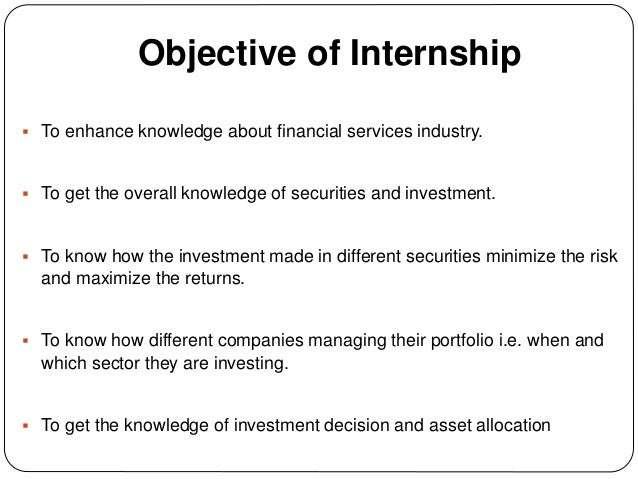 Internship presentation on portfolio management