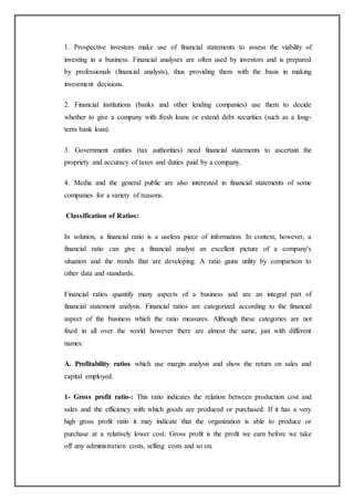 Financial Statement Rationale Financial Statement Analysis With The Help of Ratios (Suyesh Metel ...