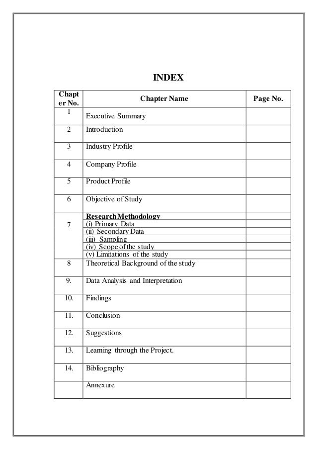 Summer Internship Project on Finance Specialization