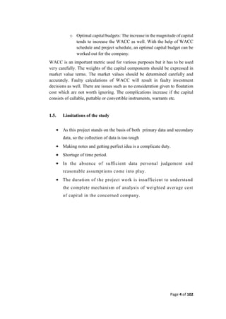 An Analytical Analysis on Weighted Average Cost of Capital | PDF