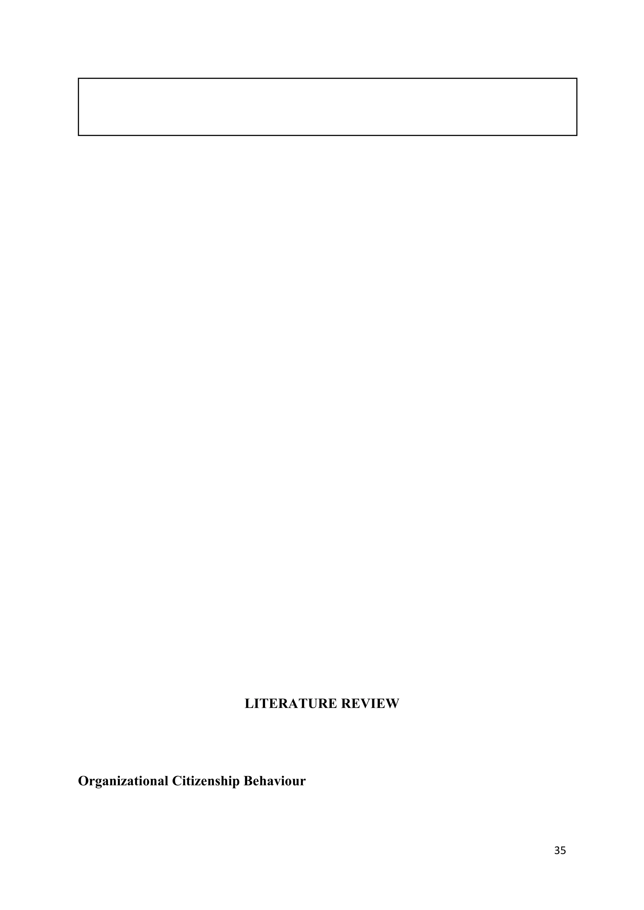 LITERATURE REVIEW




Organizational Citizenship Behaviour



                                              35
 