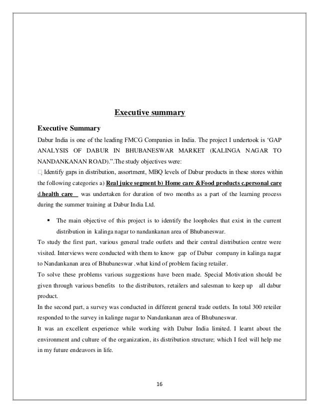Sip report on dabur