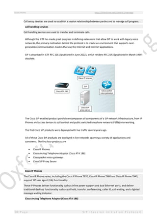 SIP (Session Initiation Protocol) - Study Notes | PDF
