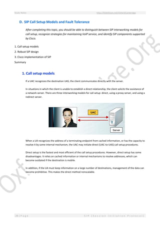 SIP (Session Initiation Protocol) - Study Notes | PDF