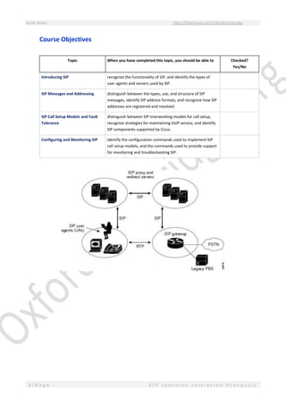 SIP (Session Initiation Protocol) - Study Notes | PDF