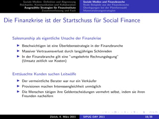 Soziale Medien: Deﬁnition und Abgrenzung       Soziale Medien und Finanzbranche
       Reichweite, Kommunikation und Kolla...