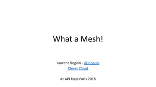 What a Mesh!
Laurent Doguin - @ldoguin
Clever Cloud
At API Days Paris 2018
 