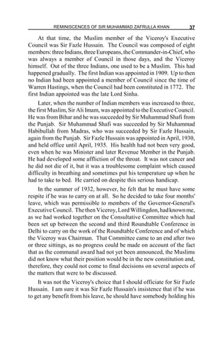 THE REMINISCENCES OF SIR MUHAMMAD ZAFRULLA KHAN