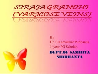 By
Dr. S.Kamalakar Puripanda
1st
year PG Scholar,
DEPT.OF SAMHITA
SIDDHANTA
 