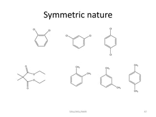 Symmetric nature
47SIRaJ/MSc/NMR
Cl
Cl
Cl Cl
Cl Cl
CH3
CH3
CH3
CH3
CH3
CH3O
O
O
O
 