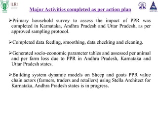 Assessment of economic impact of priority animal disease (PPR, HS and Brucellosis) and the cost effectiveness of their control strategies in India: ICAR-ILRI Midterm Review Meeting  