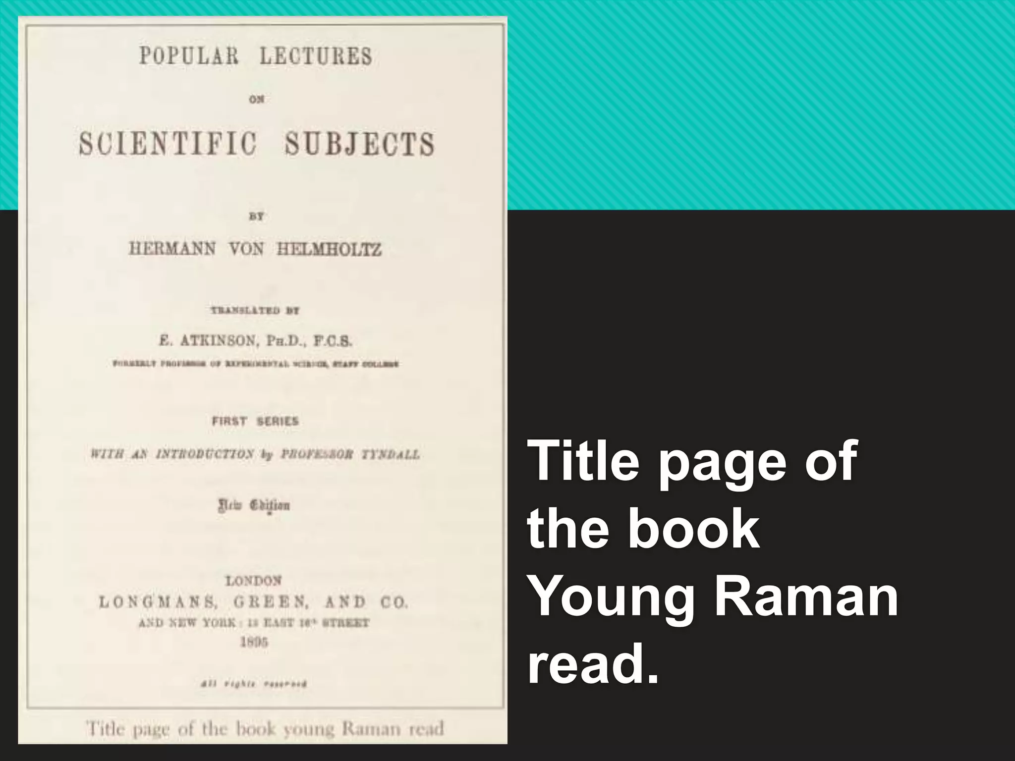 Sir C.V. Raman Biography | PPTX