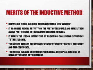 Inductive Method Lesson inductive and deductive method | PPTX