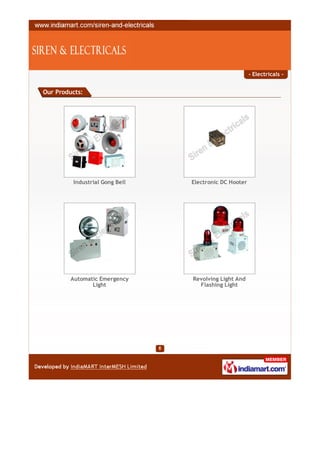 - Electricals -


Our Products:




         Industrial Gong Bell   Electronic DC Hooter




         Automatic Emergency ...