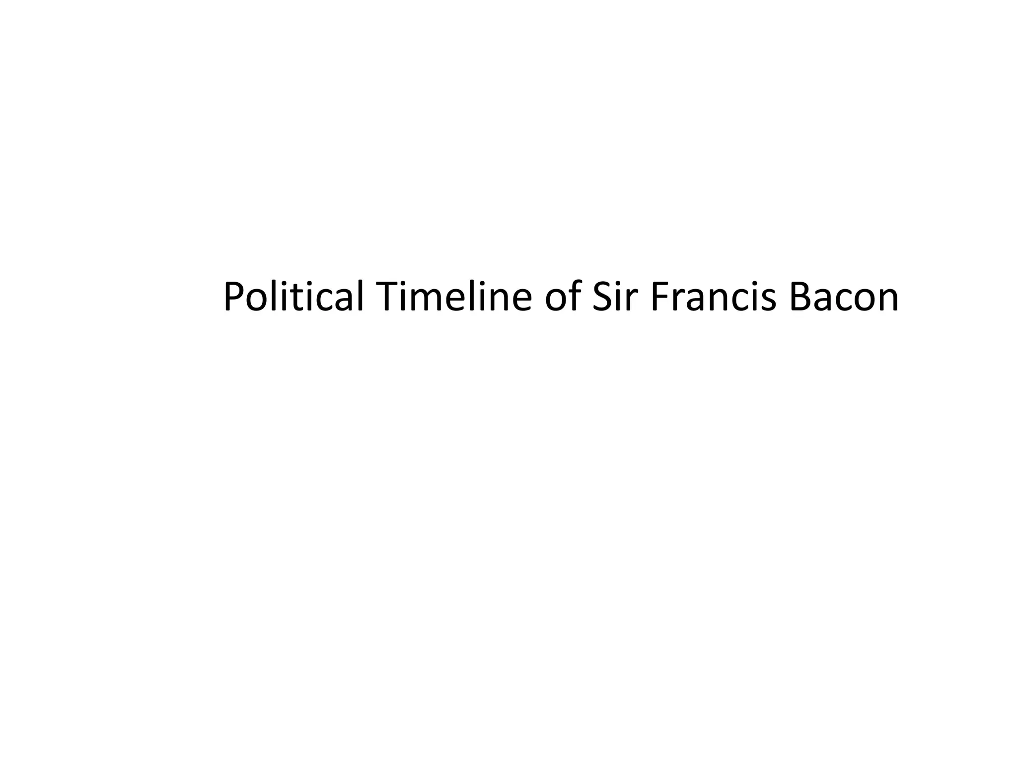 Political Timeline of Sir Francis Bacon
 