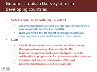 Innovative digital technology and genomic approaches to dairy cattle  genetic improvement in developing countries