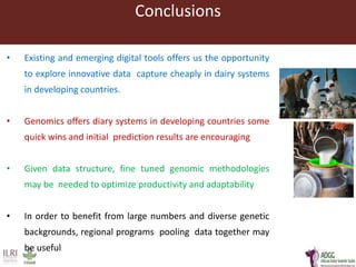 Innovative digital technology and genomic approaches to dairy cattle  genetic improvement in developing countries