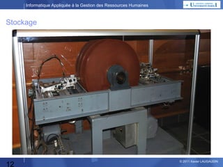 Informatique Appliquée à la Gestion des Ressources Humaines

Stockage

12

© 2013 Xavier LAUGAUDIN

 