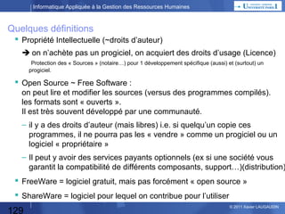 Informatique Appliquée à la Gestion des Ressources Humaines

Qu’est-ce qu’un Système Expert ?
Système basé sur
un moteur d’Inférence

129

© 2013 Xavier LAUGAUDIN

 