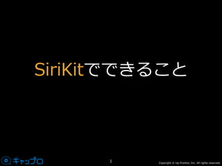 Copyright © Up-frontier, Inc. All rights reserved.
SiriKitでできること
1
 