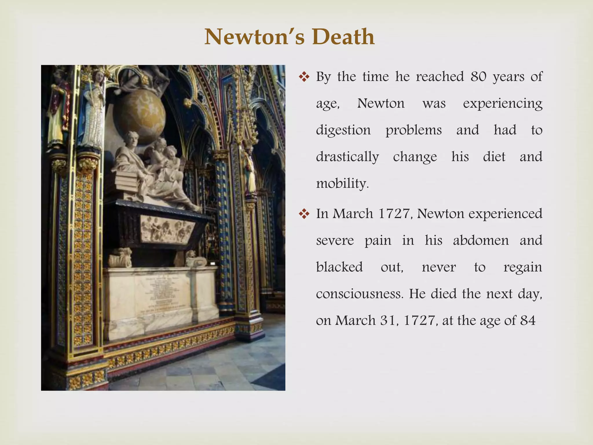 How Old Was Isaac Newton When He Died