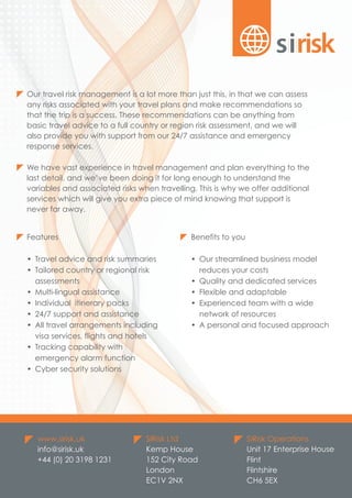 Si Risk Travel Risk Management - SI Risk | PDF