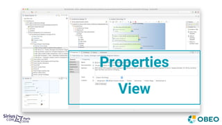Things we ♡ in Sirius
● Define your properties in the .odesign file
● Dynamic, no code generation involved
 