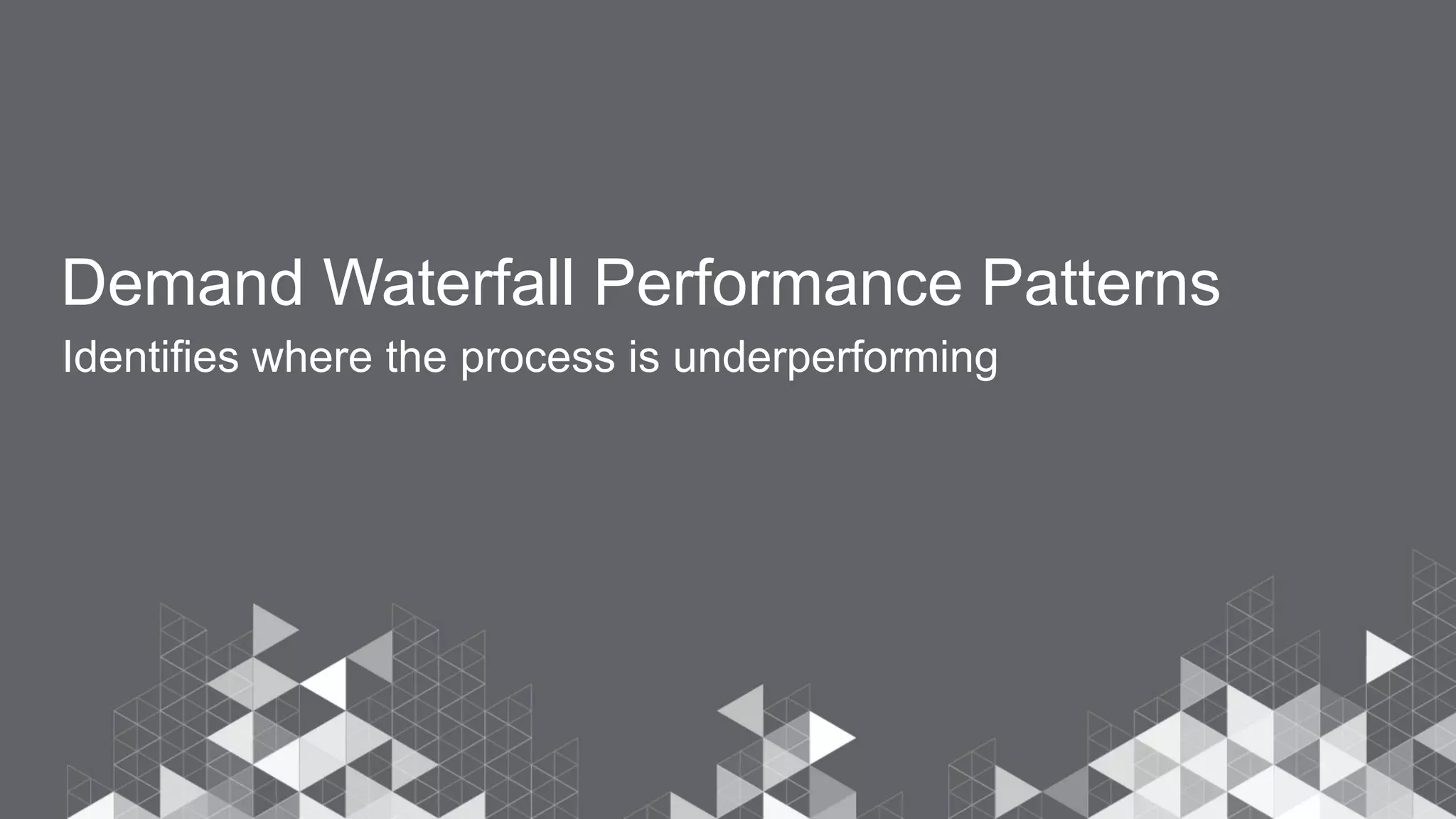 Demand Waterfall Performance Patterns
Identifies where the process is underperforming
 