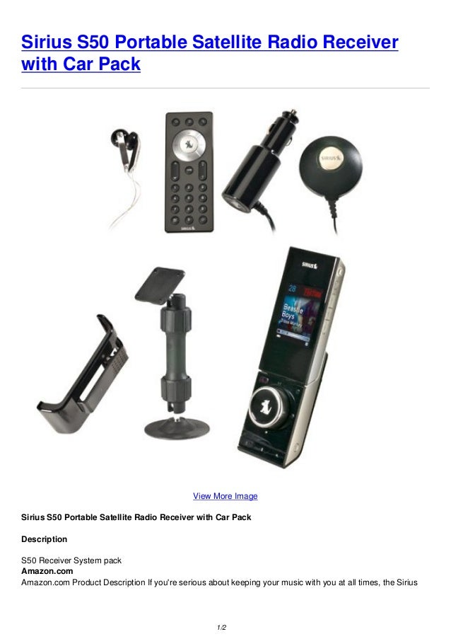 Sirius s50 portable satellite radio receiver with car pack