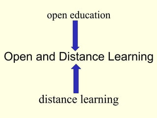 open education



Open and Distance Learning


      distance learning
 