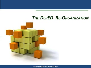 THE DEPED RE-ORGANIZATION
DEPARTMENT OF EDUCATION
 