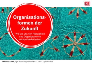 DB Vertrieb GmbH | Agile Personalorganisation I Sirka Laudon I September 2018
Wie wir uns von Hierarchien
und Organigrammen
verabschiedet haben
Organisations-
formen der
Zukunft
©2017iStock|IPGGutenbergUKLtd
 