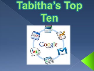 Tabitha’s Top Ten 