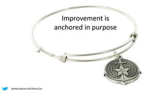 Improvement is
anchored in purpose
@HelenBevan #SirPeterCarr
 