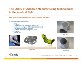 Medical applications of Additive Manufacturing Technologies in general ...
