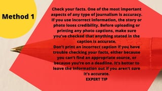 Photo Credit Examples Journalism Writing on Photographs ( photojournalism) | PDF