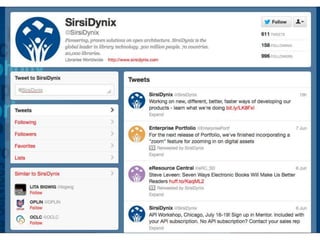 SirsiDynix Twitter Feed
 