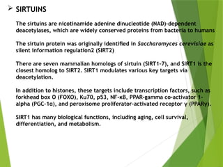 Sirtuins and its Role in neurobiology.pptx