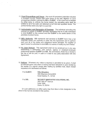 SIS Contract - Villa Alhambra